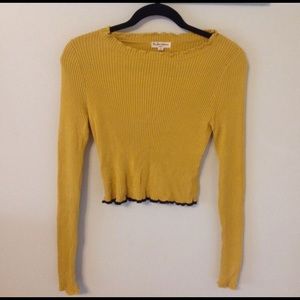 For Love and Lemons Ruffle Edge Crop Sweater